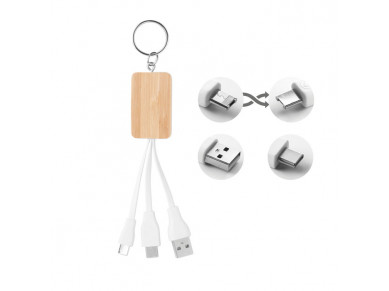 Кабель 3 в 1 Clauer древесный