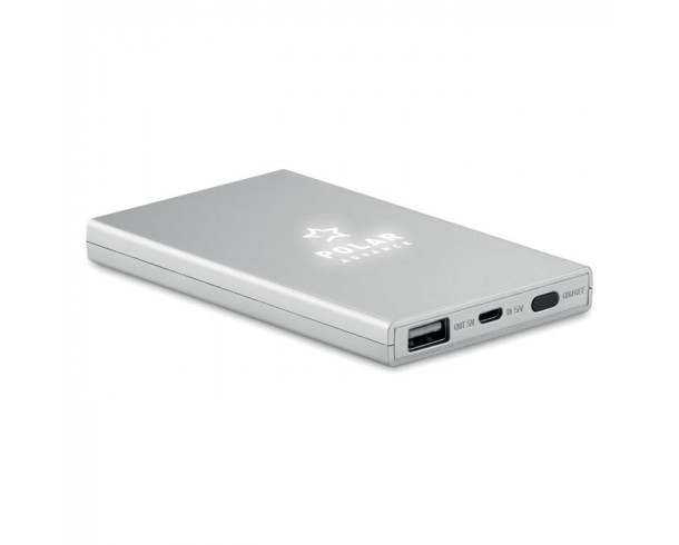 Повербанк 4000 Light up серебряный