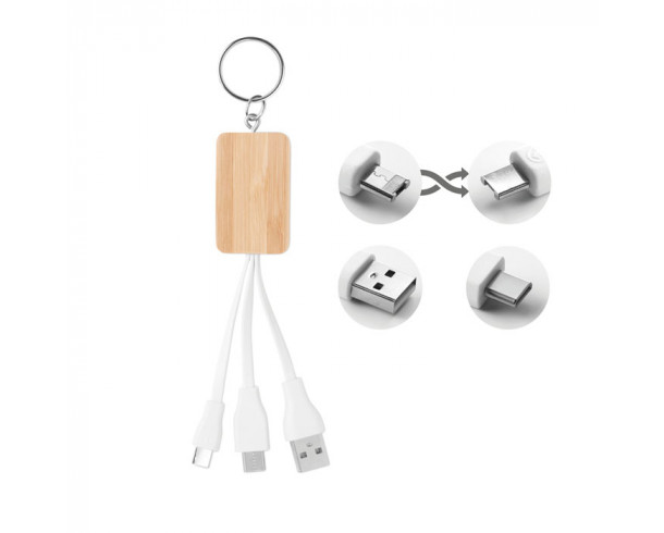 Кабель 3 в 1 Clauer древесный